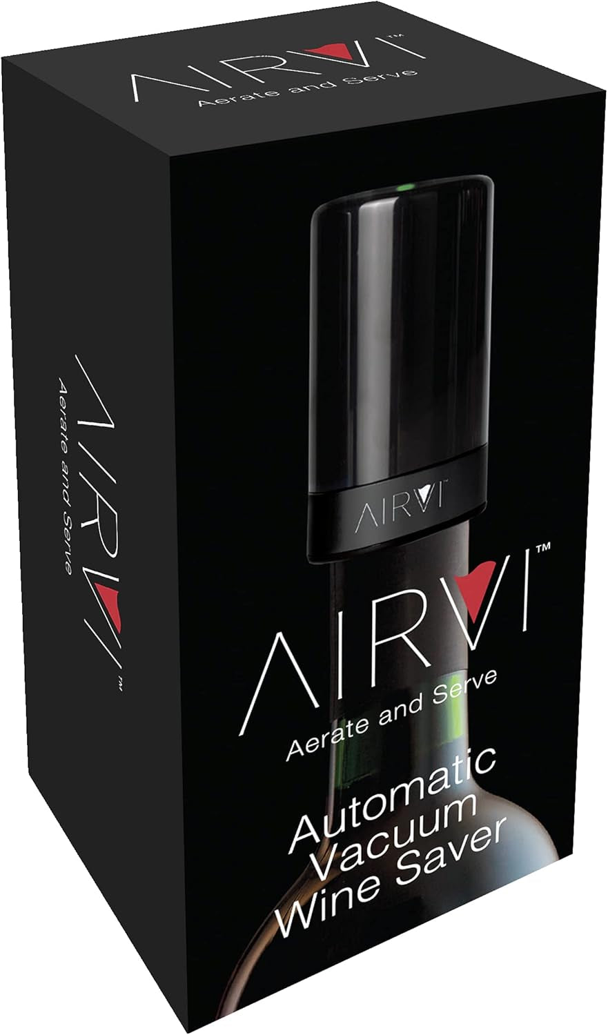 Wine Saver Vacuum Pump - Electric Stopper, Air Remover Pump Sealer to Keep Bottles Fresh, No-Spill, Auto Shut-Off – Premium Gifts, Accessories for Wine Lovers, Drinkers (Black)