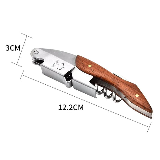 Engraved Wooden Corkscrew Opener