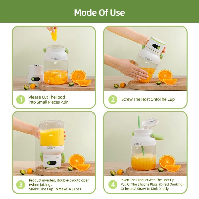 Portable Juicer – USB-C Rechargeable, 33oz Easy-Clean Blender