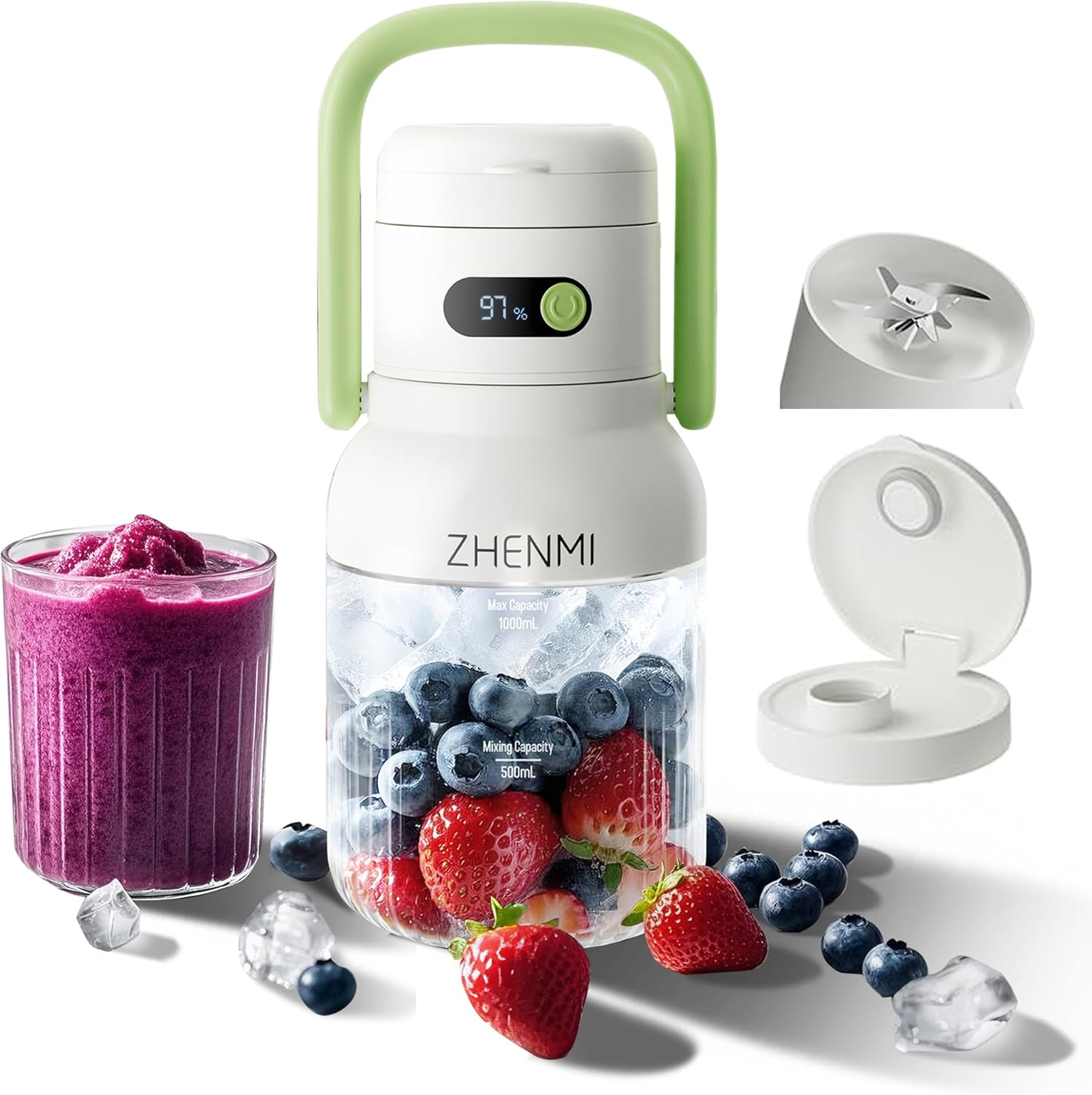 Portable Juicer – USB-C Rechargeable, 33oz Easy-Clean Blender